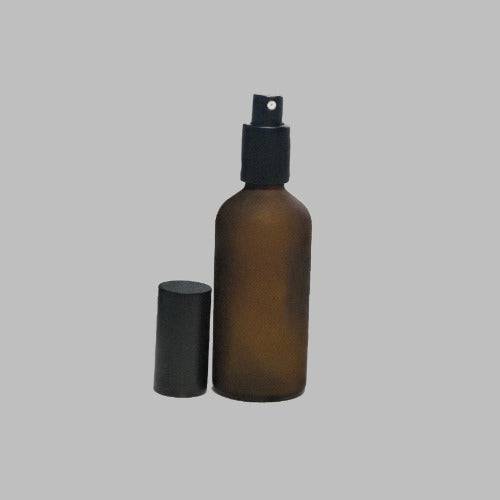 Glass Bottle Frosted Amber & Atomiser - The Fragrance Room