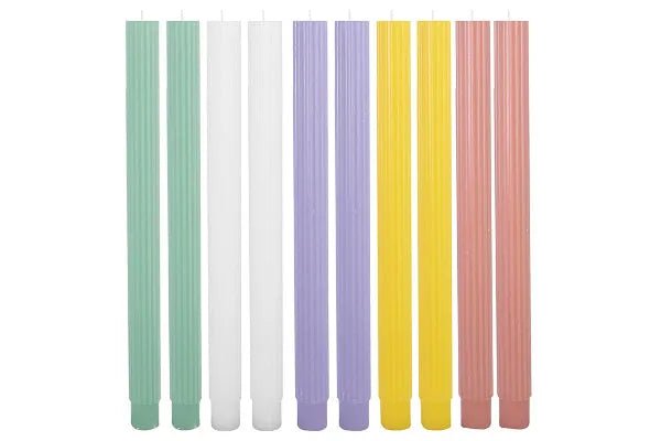 Unscented Ribbed Taper Candles 2pc - The Fragrance Room