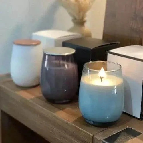 Allure Stemless Candle Glassware Smokey Green - The Fragrance Room