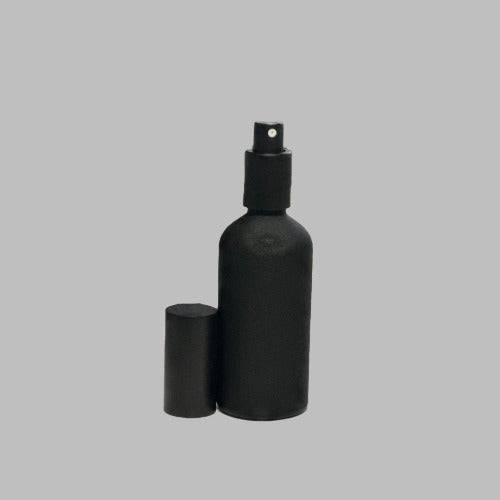 Glass Bottle Matte Black & Atomiser - The Fragrance Room
