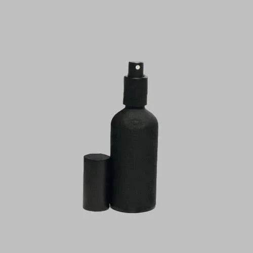 Glass Bottle Matte Black & Atomiser - The Fragrance Room