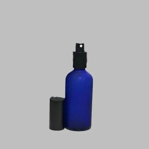Glass Bottle Frosted Blue & Atomiser - The Fragrance Room