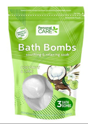 Lime & Coconut Bath Bombs 3pc