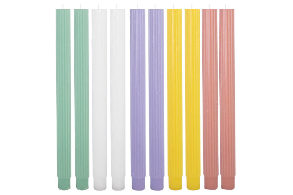 Unscented Ribbed Taper Candles 2pc