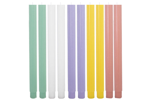 Unscented Ribbed Taper Candles 2pc
