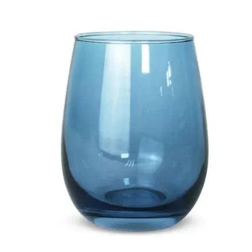 Allure Stemless Candle Glassware Smokey Blue - The Fragrance Room