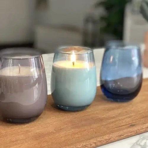 Allure Stemless Candle Glassware Smokey Green - The Fragrance Room