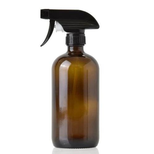 Amber Glass Bottle 500ml Inc Black Trigger Spray - The Fragrance Room