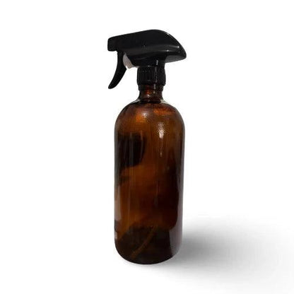 Amber Glass Bottle 500ml Inc Black Trigger Spray - The Fragrance Room