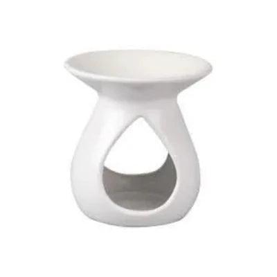 Ceramic Oil Burner Tear Drop Matt White - The Fragrance Room