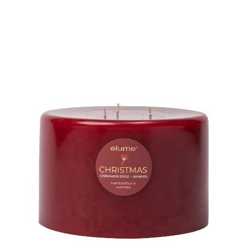 Cinnamon Spice & Berries 3 Wick Pillar Candle - The Fragrance Room