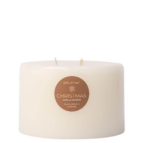 Vanilla Nutmeg Christmas Pillar Candle - The Fragrance Room