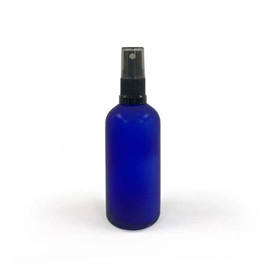 Frost Blue Glass Bottle & Black Nozzle 100ml - The Fragrance Room