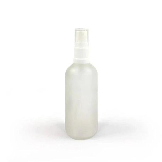 Glass Spray Bottle 100ml Frosted & White Nozzle - The Fragrance Room