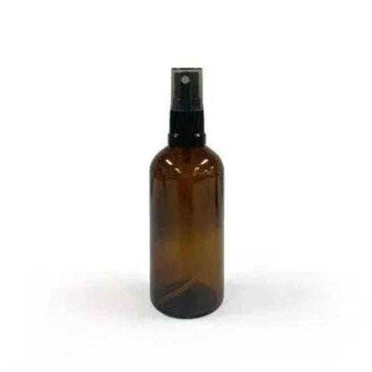 Glass Spray Bottle Amber & Black Nozzle 100ml - The Fragrance Room