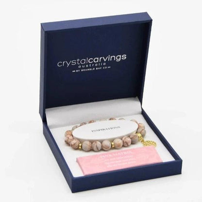 Gold TOL Bracelet -Pink Matrix 10mm bead - The Fragrance Room