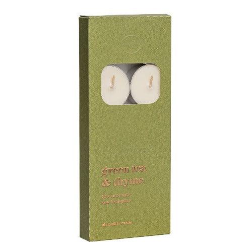 Green Tea & Thyme Tealights Pack of 10 - The Fragrance Room