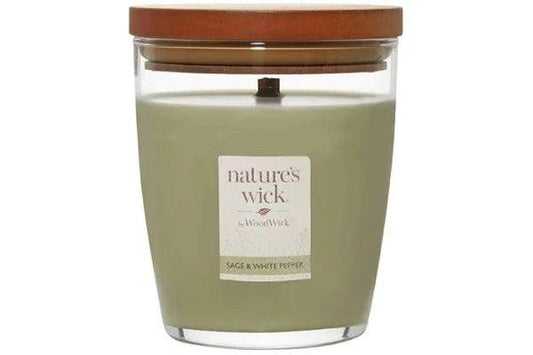 Nature's Wick Sage & White Pepper Candle Jar 283g - The Fragrance Room