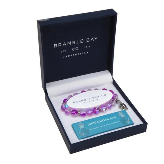 Ocean Turtle Charm Bracelet Mermaid Jewel Glass Violet - The Fragrance Room