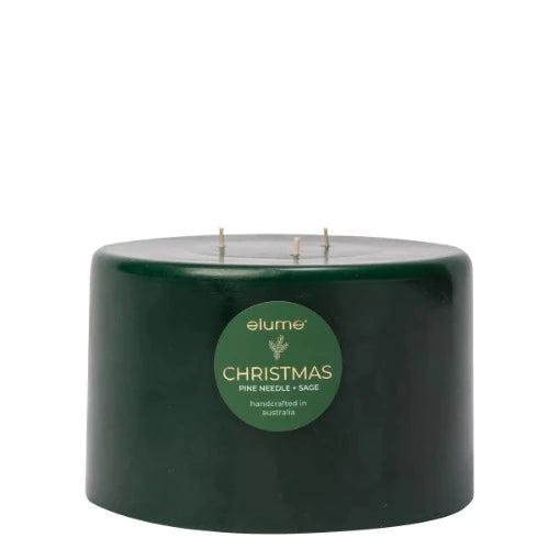 Pine Needle & Sage 3 Wick Pillar Candle - The Fragrance Room