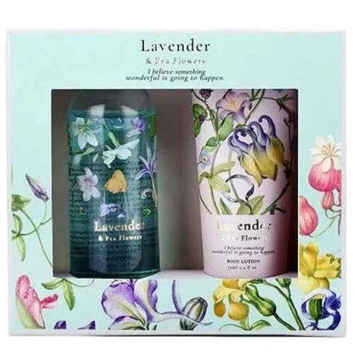 Skin Care Gift Set Lavender & Pea Flowers - The Fragrance Room
