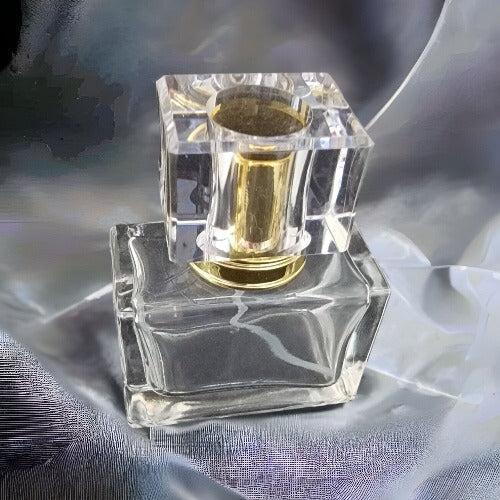 Elegant Clear Glass Gold Clear Cap Atomiser 30ml - The Fragrance Room