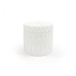 Frosted Glass Jar Small W/Lid Matt White - The Fragrance Room
