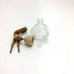 Hanging Diffuser Round Bottle 10ml-Natural Wood Empty - The Fragrance Room