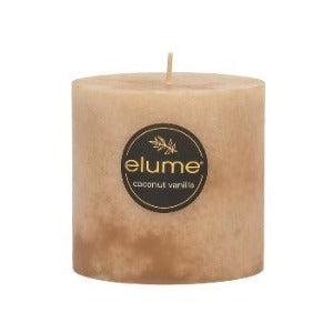 Pillar Candle Elume Coconut Vanilla Bean - The Fragrance Room