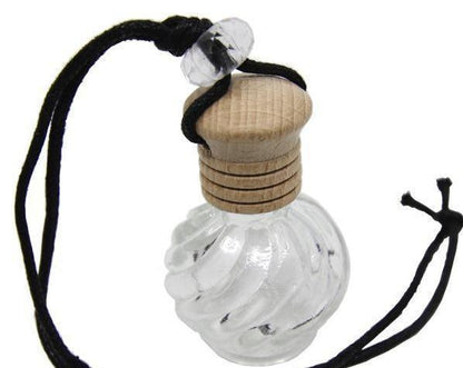 Swirl Hanging Diffuser Round Bottle 10ml-Natural Wood ( Empty ) - The Fragrance Room