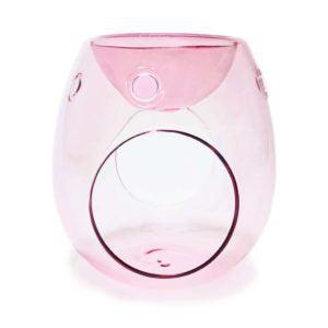 Wax Melt Burner Pearl Pink Glass - The Fragrance Room